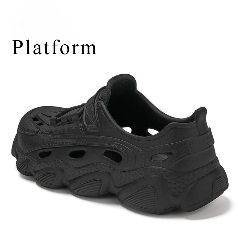 New Men's Sandals Fashion Thick-soled Hole Shoes Couple Outdoor Beach Shoes Comfortable Non-slip Men Slippers Sandalias De Mujer