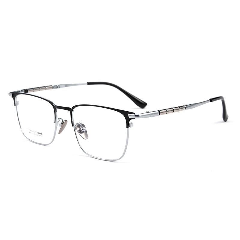 ZIROSAT 9009T Optical Glasses Pure Titanium Full-rim Frame Prescription Eyeglasses Rx Men Glasses for Male Eyewear