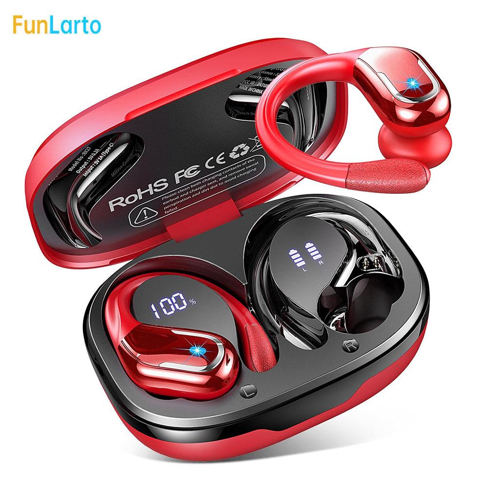 Wireless Earbuds Bluetooth 5.3 Headphones Sport,Bluetooth Earbuds with ENC Noise Canceling Mic,Wireless Headphones with Earhooks