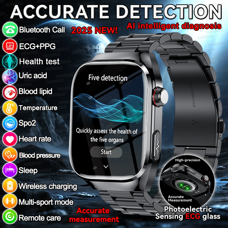 2025 New For XIAOMI Uric acid Blood lipids Smart Watch Men ECG+PPG Blood pressure Blood oxygen Bluetooth Call Health Smartwatchs