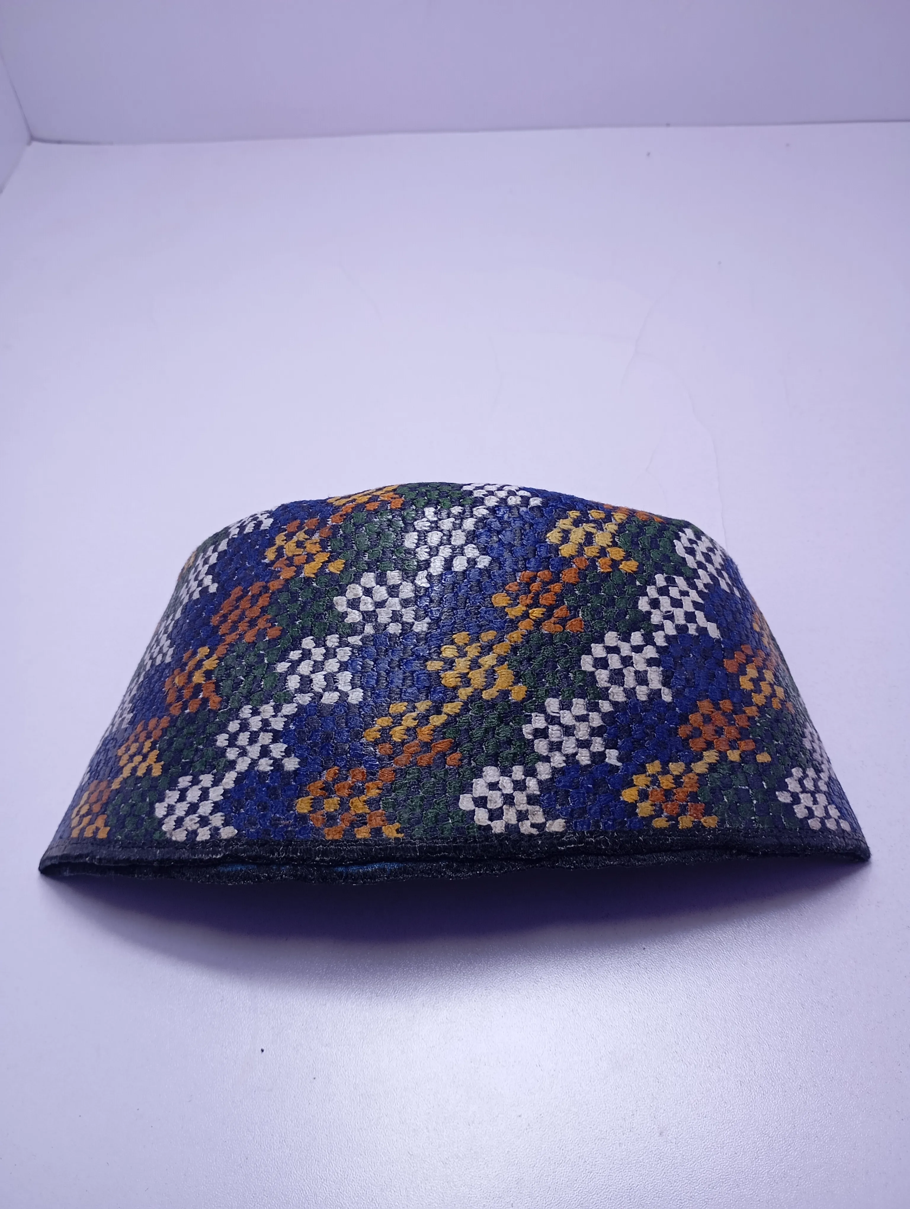 Original Handwoven Hausa Fulani Zawa Cap – Bangol Kindei Bama Style | Men’s Knitted Maiduguri Cap Sizeof 24 