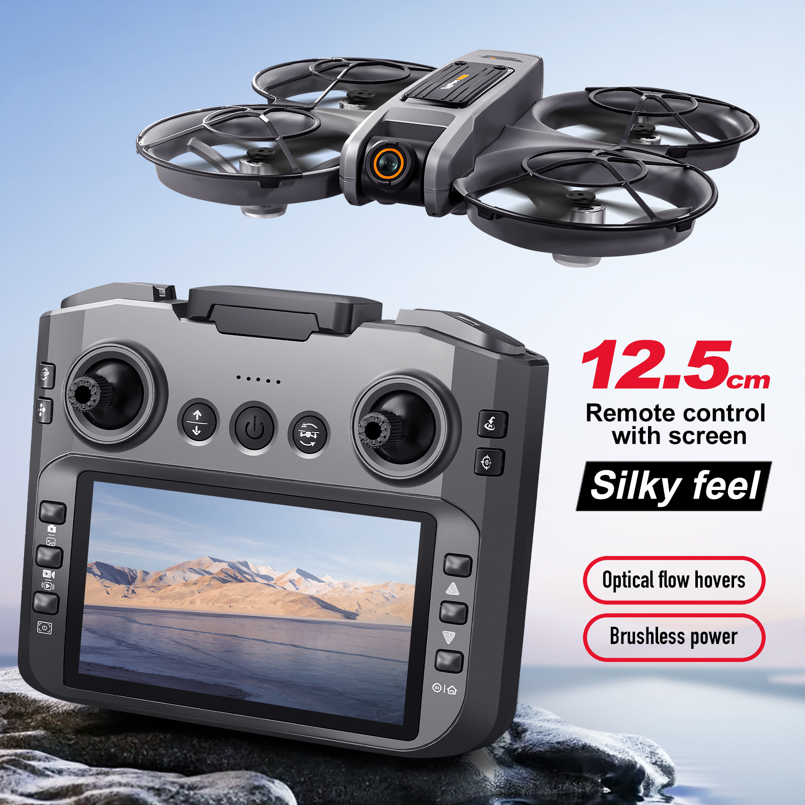 S156 Mini Drone 4K Professional HD Camera with Large Screen 2.4G WIFI FPV Dron Brushless Optical Flow Hover Folding Quadcopter