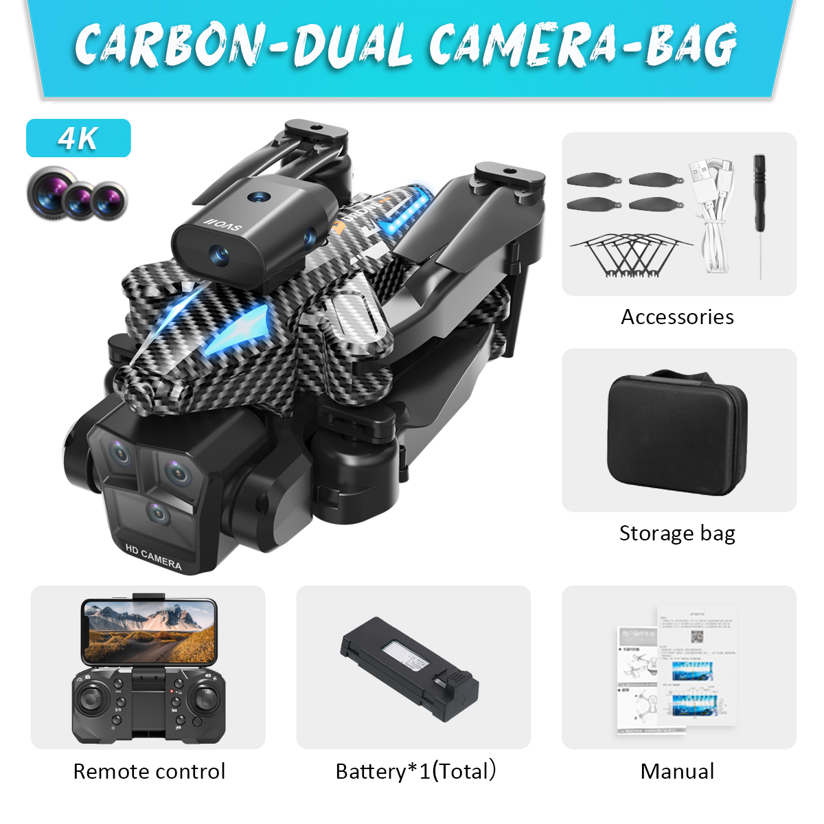 C10 Max GPS Remote Control Drone 8K Camera Optical Flow Positioning Obstacle Avoidance Gesture Photography Foldable Quadcopter