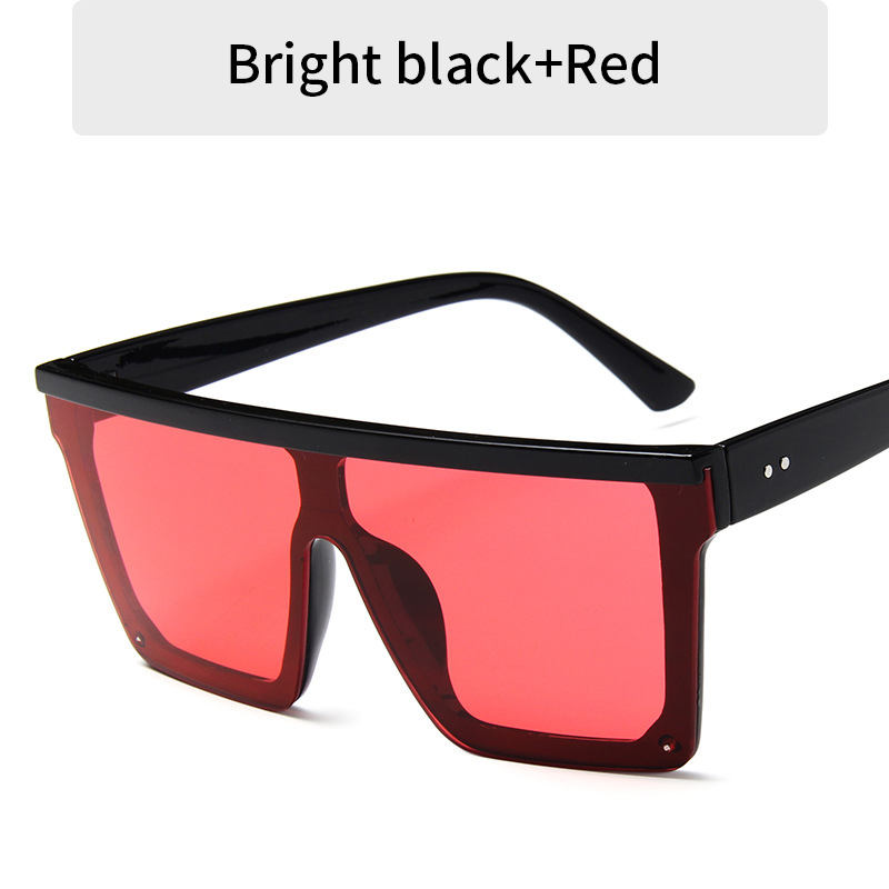 2023 Vintage Male Flat Top Sunglasses Men Brand Black Square Shades UV400 Gradient Sun Glasses For Women Cool One Piece Designer