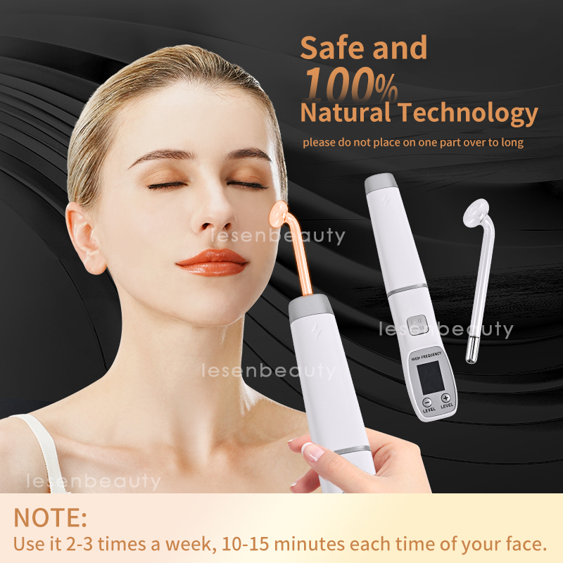 Darsonval New High Frequency Facial Machine Skin Therapy With 7 Neon & Argon Wands Remove Wrinkles Acne Facial Therapy Wand US e