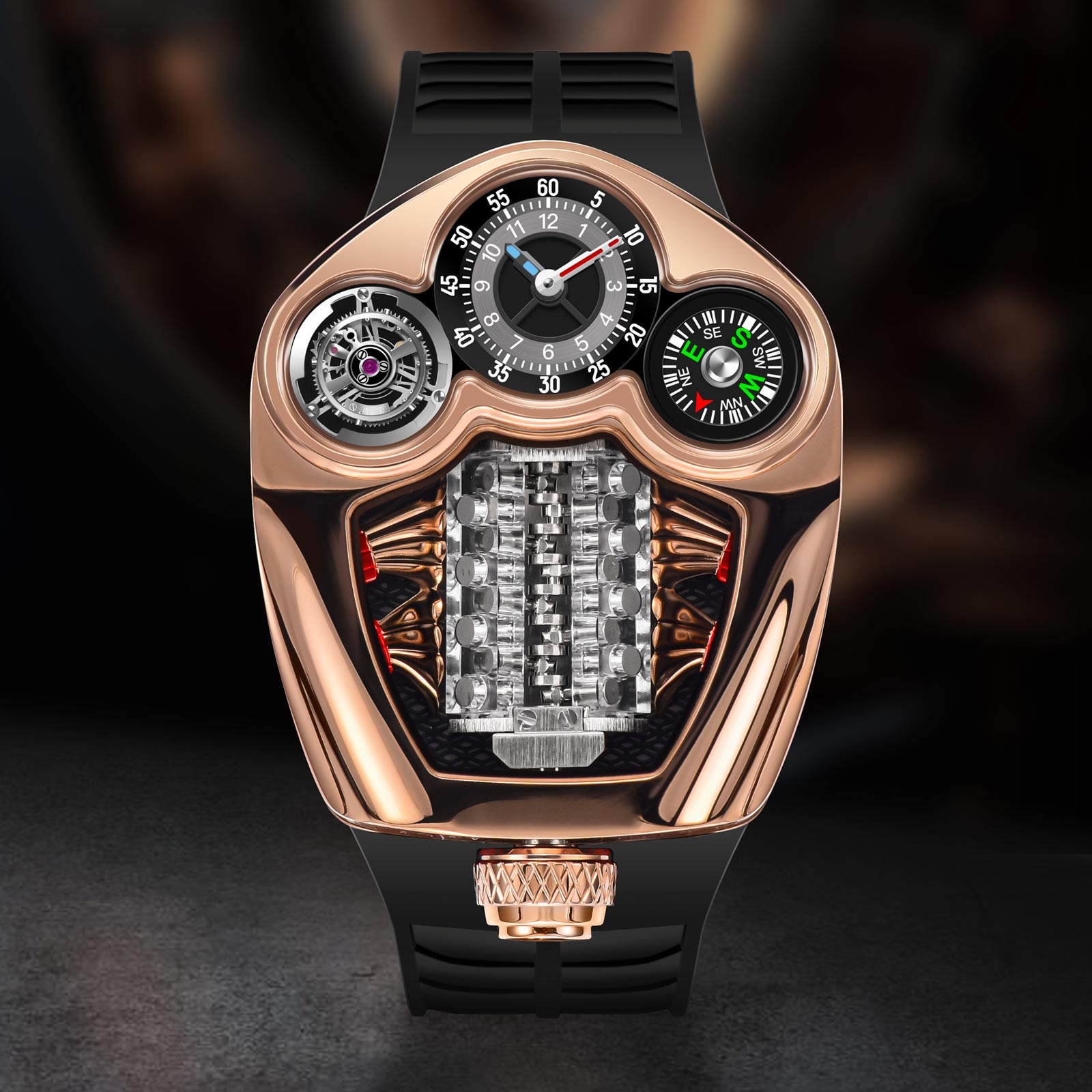 PINDU Design NEW Engine Series Quartz Watch Men TOP-luxurious Stainless steel Compass Waterproof Swiss quartz 762 movement watch