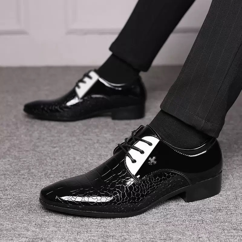 Men's  Leather Shoes Black Soft Leather Soft Bottom Spring And Autumn Best Man Men's Business Formal Wear plus size 38-48