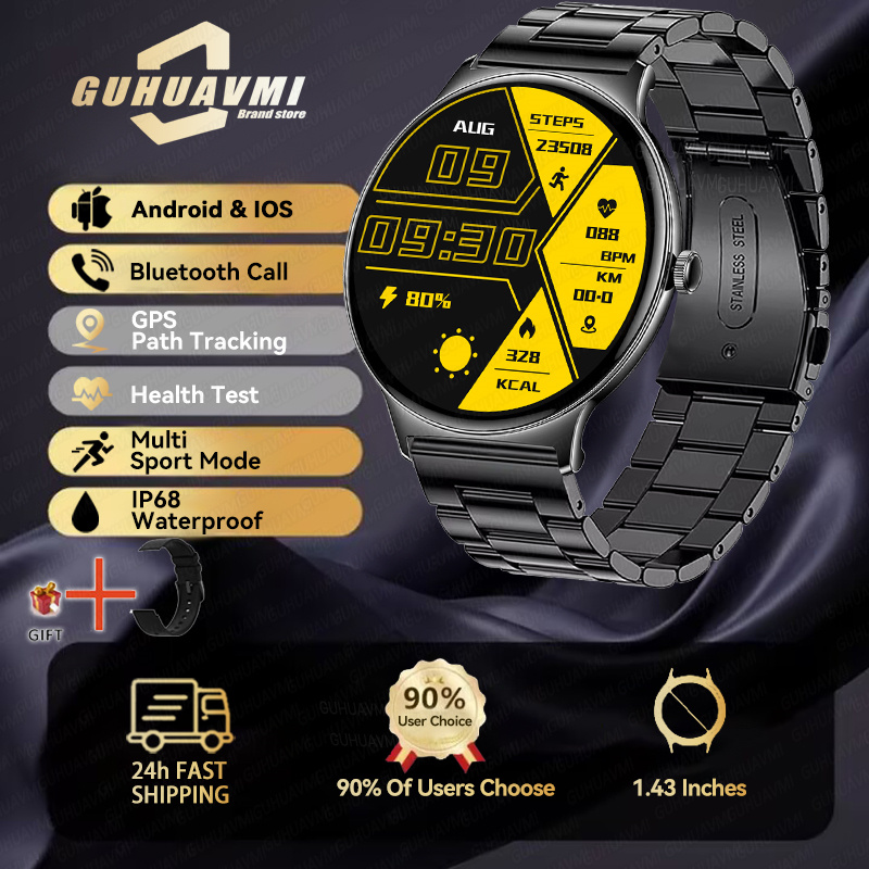 2025 New Smart Watch For Women Gift 1.43 Inch Full Touch Screen Sports Fitness Watches Bluetooth Calls Digital Smartwatch Ladies