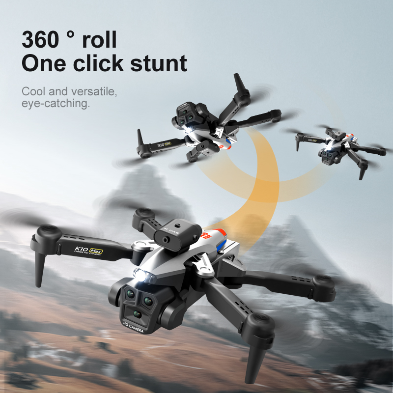 New K10MAX Drone Triple HD Camera Aerial  OAS Remote Control Aircraft Optical Flow Quadcopter Kid Gifts
