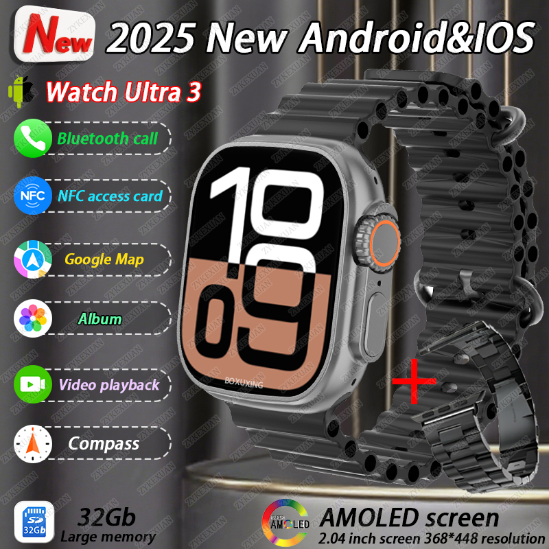 2025 New Original Watch DT Ultra 3 Pro Smart Watch Men Google map NFC GPS Tracker HD BT Call IP68 Waterproof smart watches Women