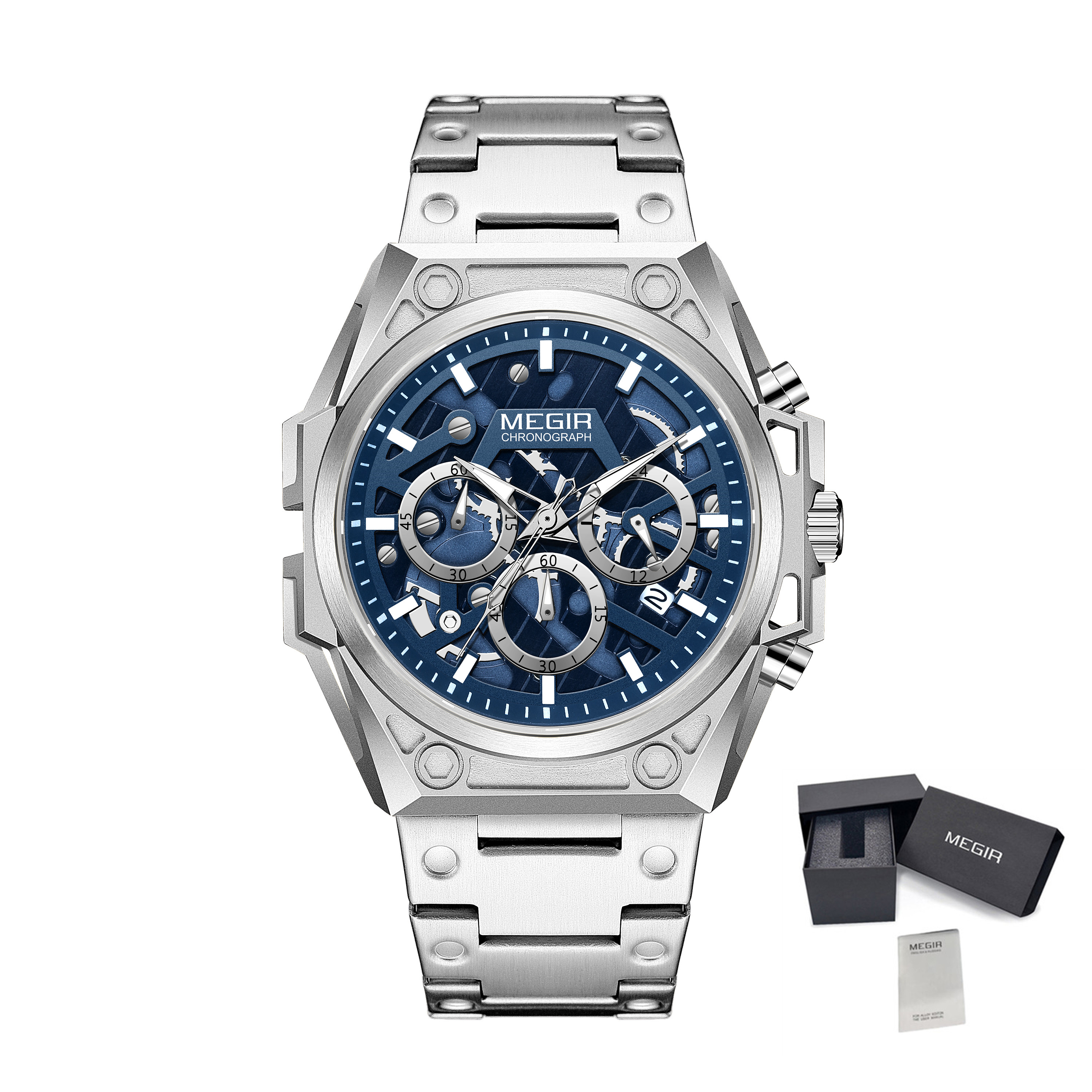 MEGIR Fashion Men Watches Luxury Quartz Business Casual Wristwatch Waterproof Luminous Steel Bracelet Chronograph Clock 4220