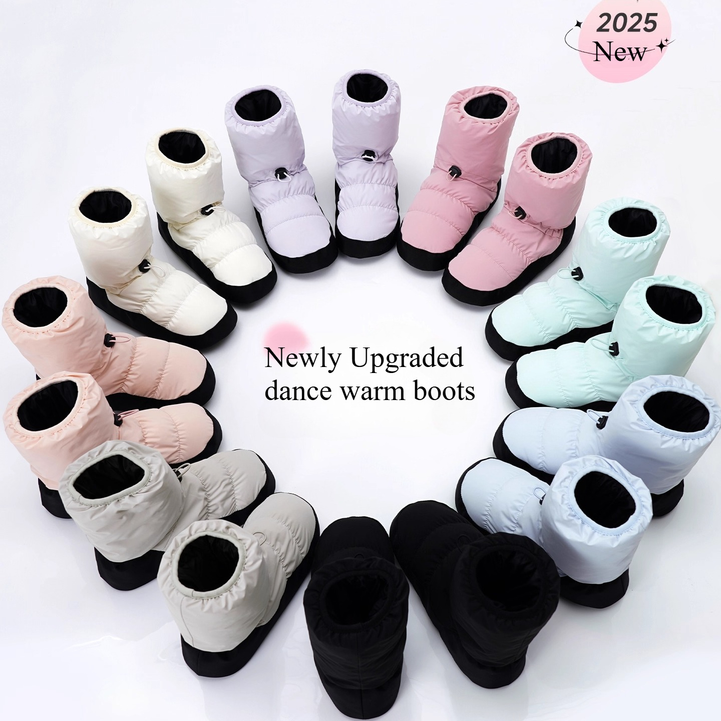 Winter Ballerina Boots Ballet Warm Up Booties for Girl Drawstring Style Shoes Women Modern Dance Ballet Point Warm Shoes