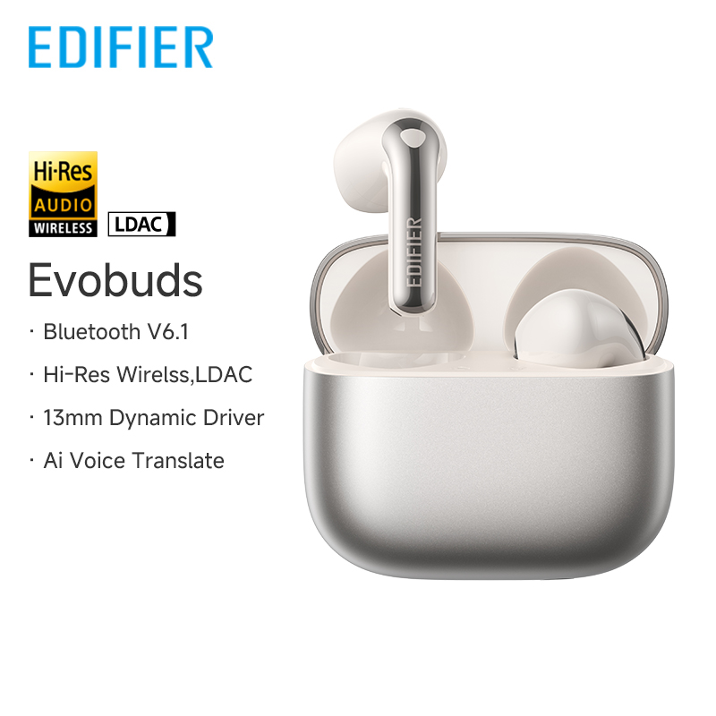 Edifier Evobuds True Wireless Earbuds Bluetooth Earphone with AI Voice Translation Noise Cancelling Bluetooth 6.1 Hi-Res IP54