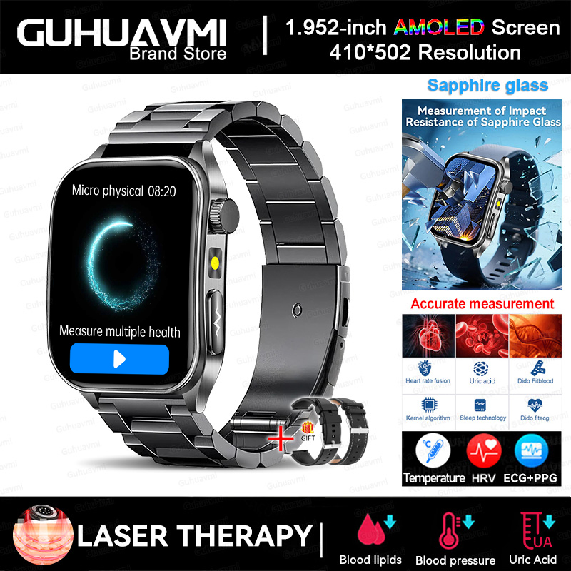 2025 New AI-GPT  Diagosis ECG Health Smart Watch Men Blood Pressure Lipid Uric Acid  Intelligent Q&A Health smart bracelet  Men