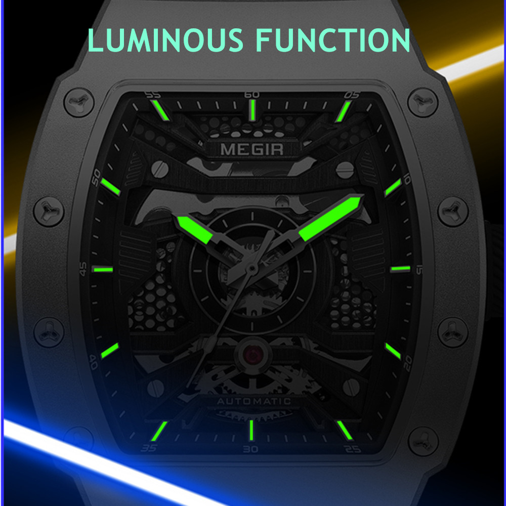 MEGIR Brand Automatic Movement Watches for Men Fashion Waterproof Stainless Steel Case Mechanical Wristwatch Montre Homme 8604