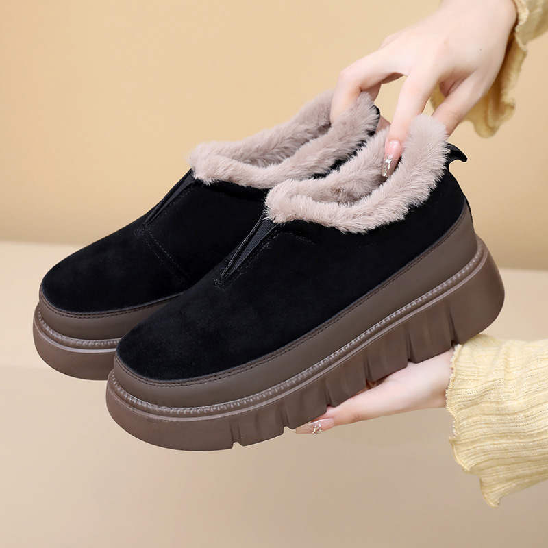 2025 Winter New Thickened Anti-slip and Durable Women's Cotton Shoes with Fleece Lining Warm and Comfortable Free Shipping