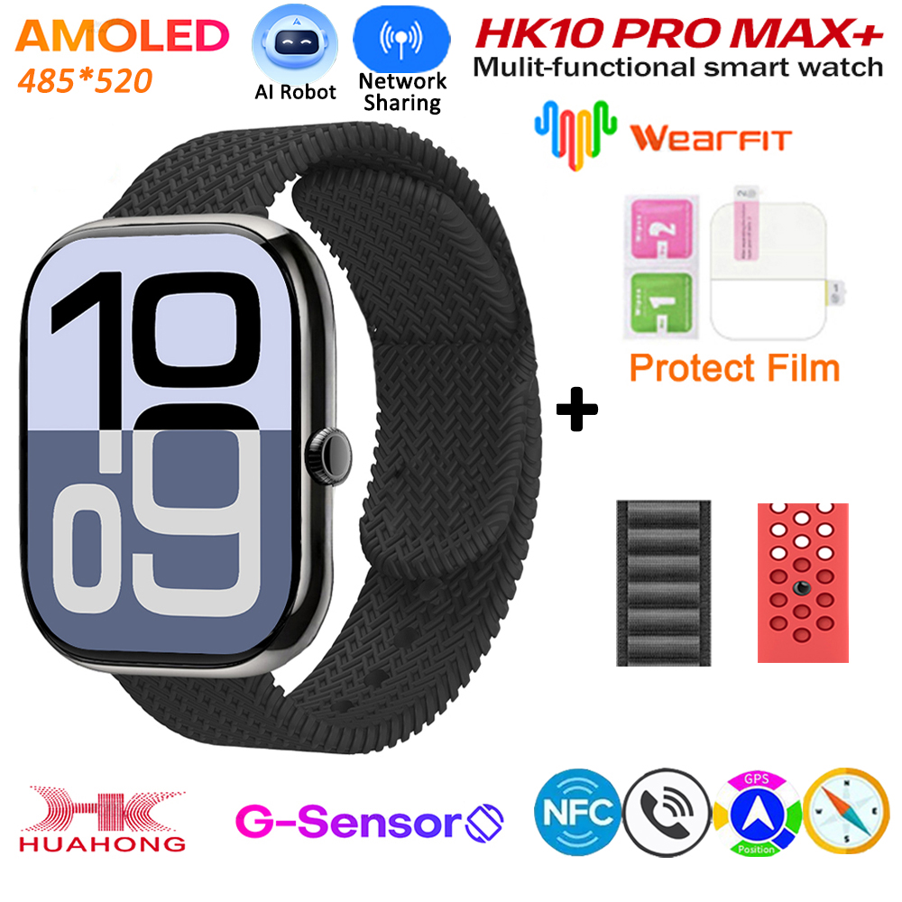 2025 HK10 Pro Max Plus GEN2 SmartWatch Original Series 10 AI ROBOT AMOLED NFC Compass GPS 4GB Local Album Music Network Watch