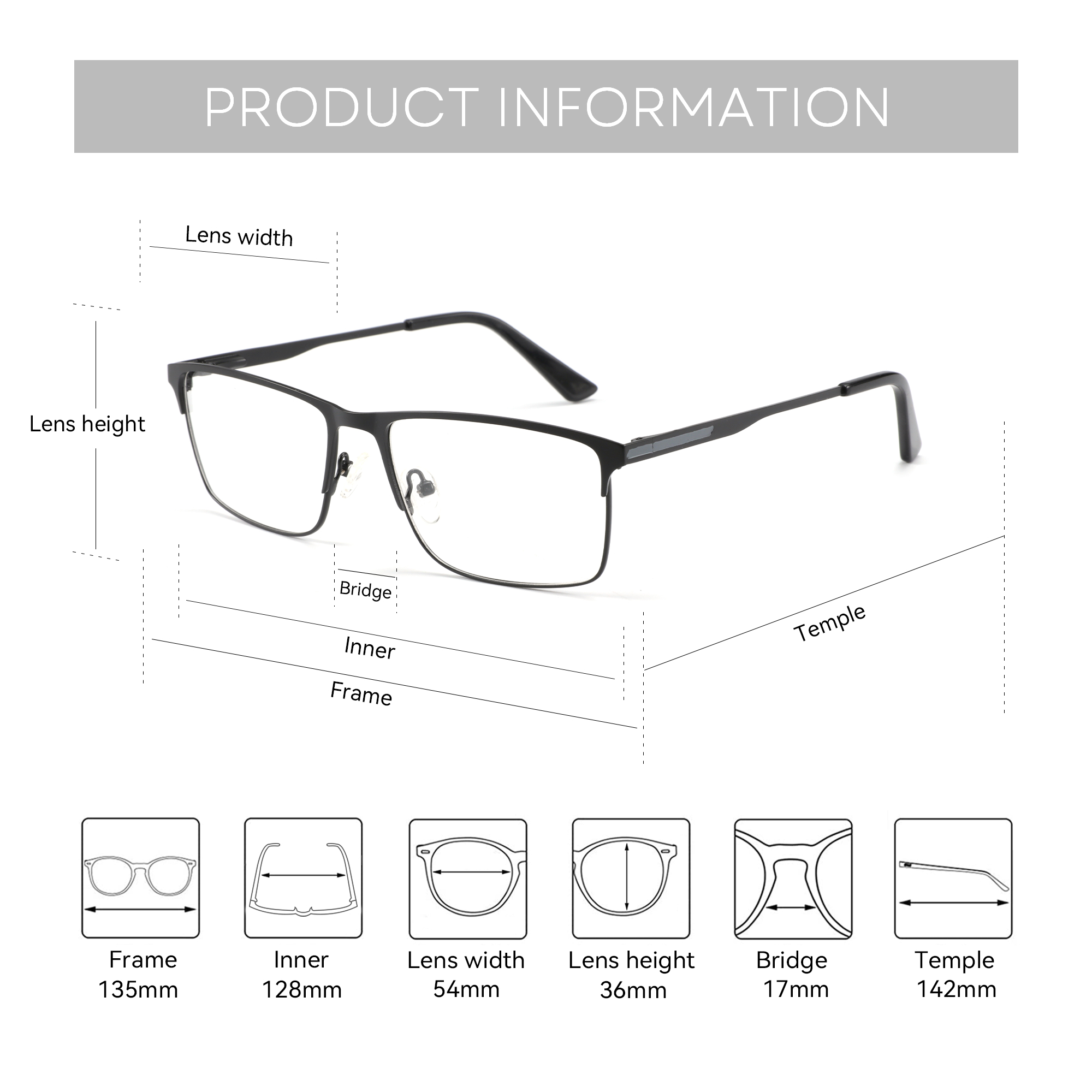 ZENOTTIC Alloy Square Progressive Prescription Glasses for Men Anti Blue Light/Photochromic Optical Eyeglasses