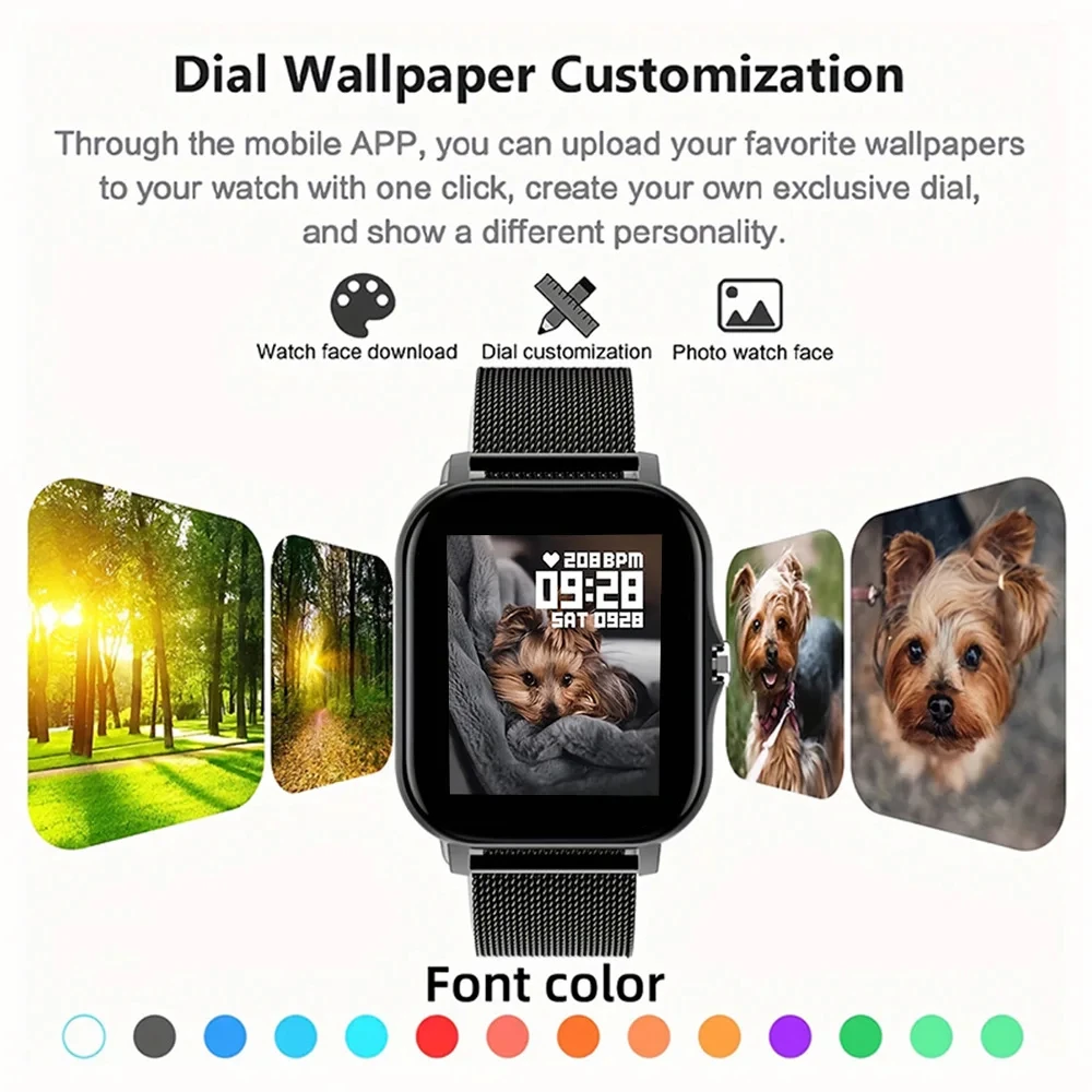 2025 Smart Watch 1.83inch Full Touch Amoled BT Call Sport Waterproof Watches Heart Rate Blood Pressure Smartwatch for Men Women