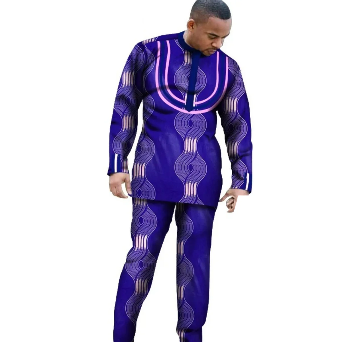 African Parent-child Clothing Long Sleeve Slim Fits Dashiki Outfits for Father Boys Fashion Men African Clothes Sets Wyq340