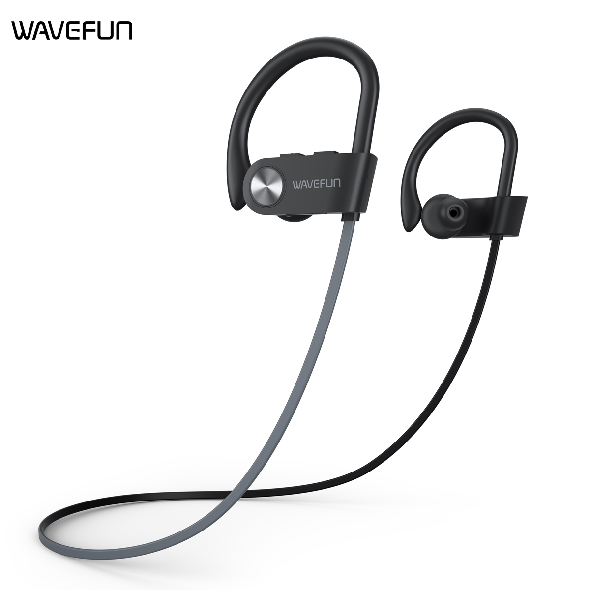 Wavefun XBuds Wireless Earphones with Ear Hook IPX7 Waterproof Super Bass Sports Headphones Music Gaming Mode with Mic