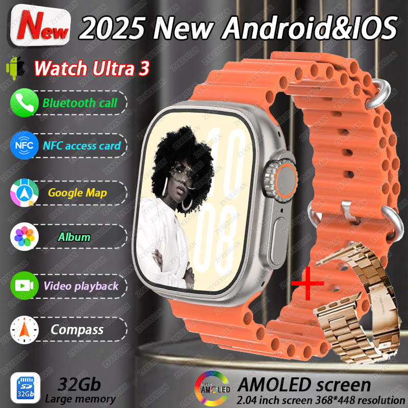 2025 New Original Watch DT Ultra 3 Pro Smart Watch Men Google map NFC GPS Tracker HD BT Call IP68 Waterproof smart watches Women