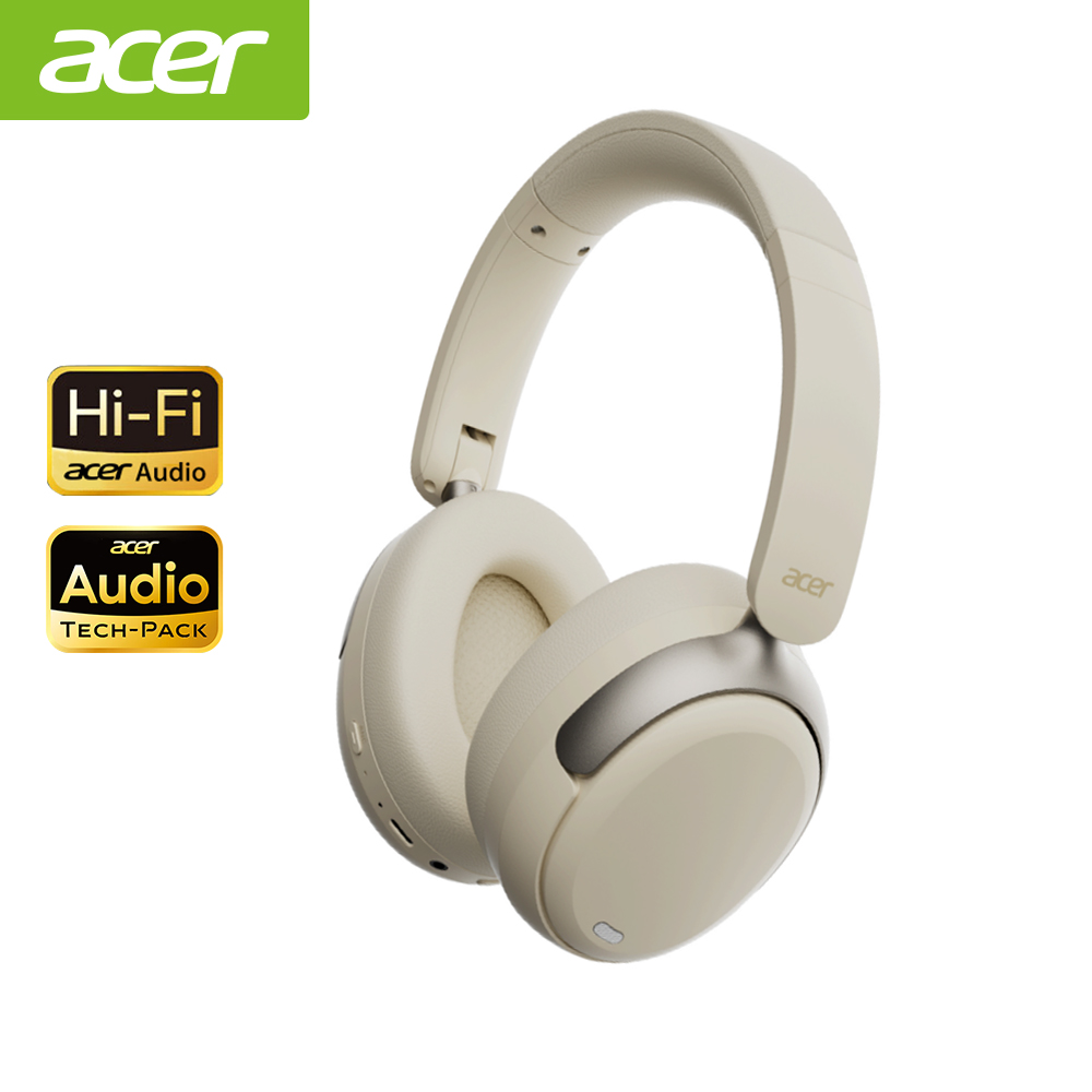Acer OHR516 ANC Wireless Headphone 48dB Noise Canceling Hi-Res Spatial Audio Earphone with LDAC Bluetooth 5.4 Over Ear Headset