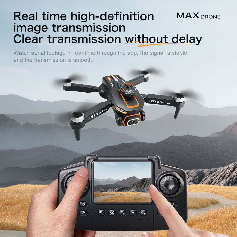 For Xiaomi GT5 RC Drone 4K Professional HD Camera WIFI FPV Dron 360° Obstacle Avoidance Brushless Large Screen Quadcopter Toys