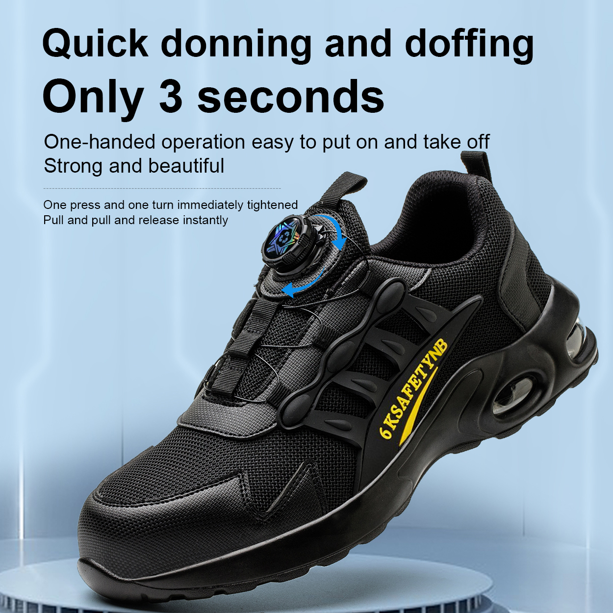Men Rotating Button Safety Shoes Steel Toe Work Sneakers Indestructible Shoes Puncture-Proof Work Boots Air Cushion Safety Shoes