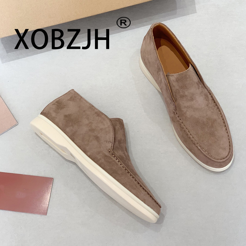 No Logo-Luxury Designer Warm Winter Boots 2025 New Men's Suede Leather Winter Trends Casual Flat Shoes Comfort Walking Shoes