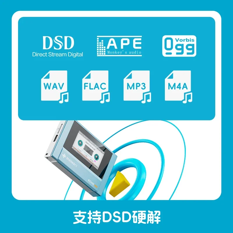 Fiio Snowsky Echo Mini Wireless Bluetooth Mp3 Mini Walkman 8GB Custom Support Dsd Retro Portable Bluetooth Player Music Gift Man