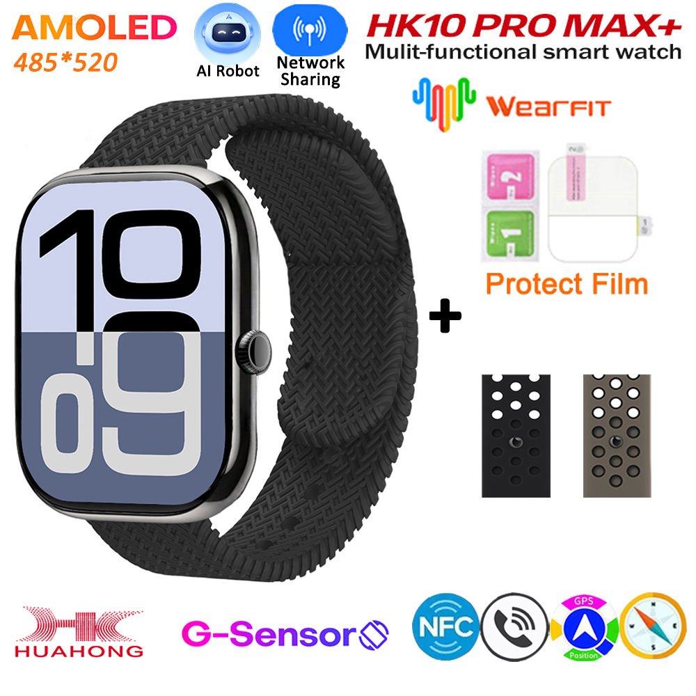 2025 HK10 Pro Max Plus GEN2 SmartWatch Original Series 10 AI ROBOT AMOLED NFC Compass GPS 4GB Local Album Music Network Watch