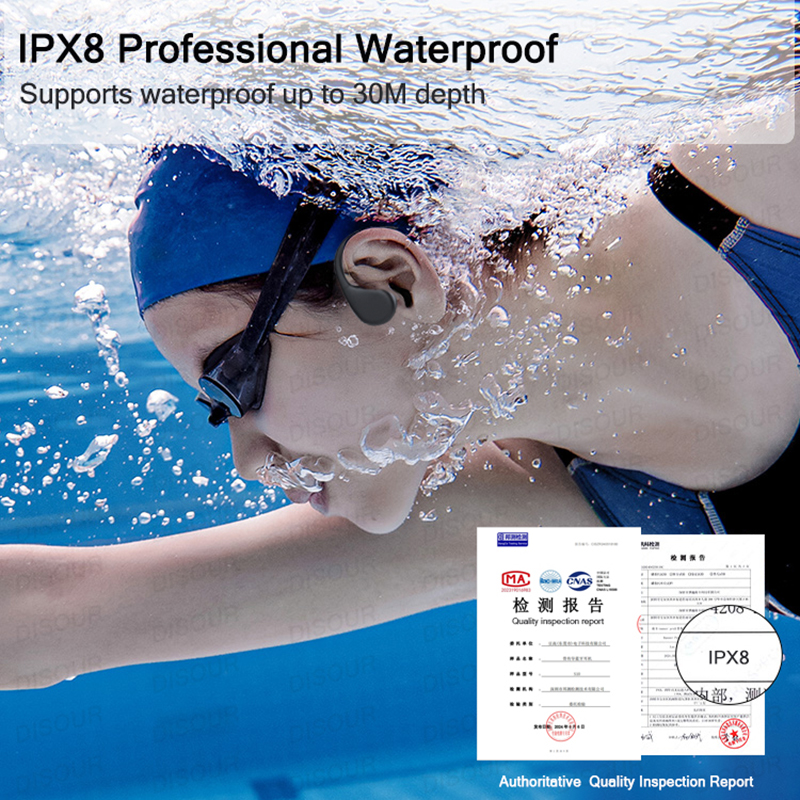 X20 Bone Conduction Headphone Bluetooth 5.4 Wireless Sports Earphone IPX8 30M Depth Waterproof Swimming Headset With MP3 Player