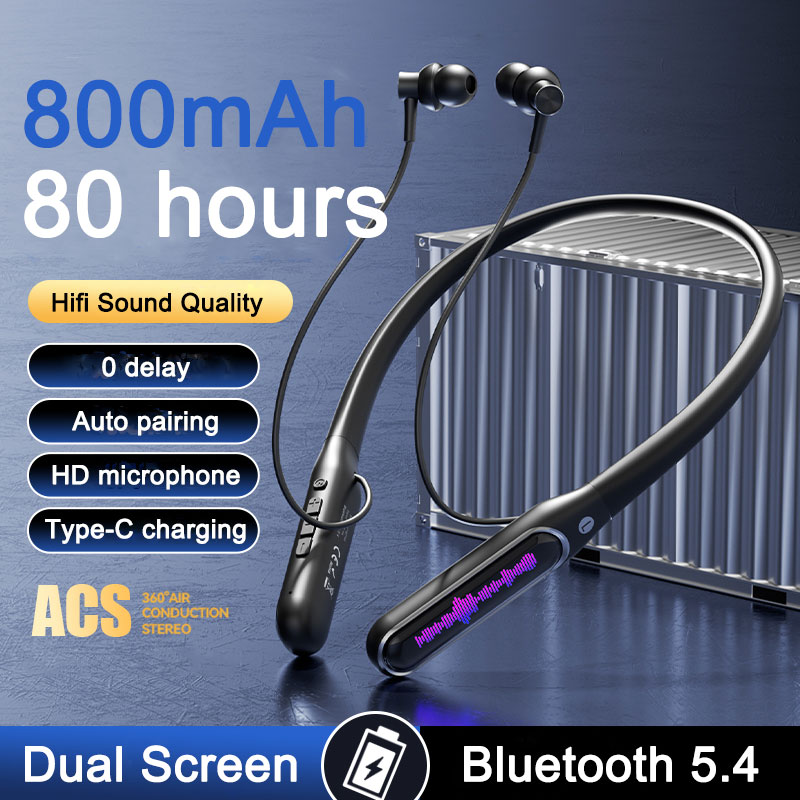 EARDECO Sport Bluetooth Headphone 80 Hours Playback Wireless Headphones Bass Stereo Neckband Phone Headphone Headset with Mic