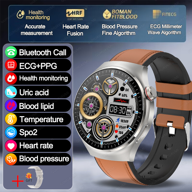 2025 New GT5 Pro Micro examination Health SmartWatch Sapphire AMOLED Screen ECG+PPG Blood fat Uric acid Organ monitor smartwatch