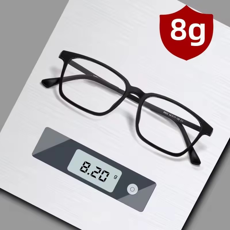 Fashion Eyewear Retro Square Titanium TR90 Large Size Eyeglasses Frame Men Women Anti Blue Light Anti Radiation Glasses 9822