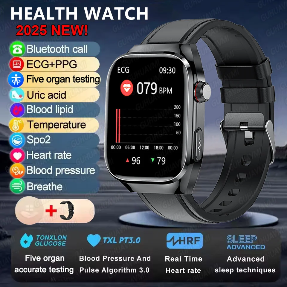 2025 New Smart Watch 2.04-inch AMOLED Screen Bluetooth Call IP68 Waterproof 650mA Sports Smartwatches Men Android Military-Grade