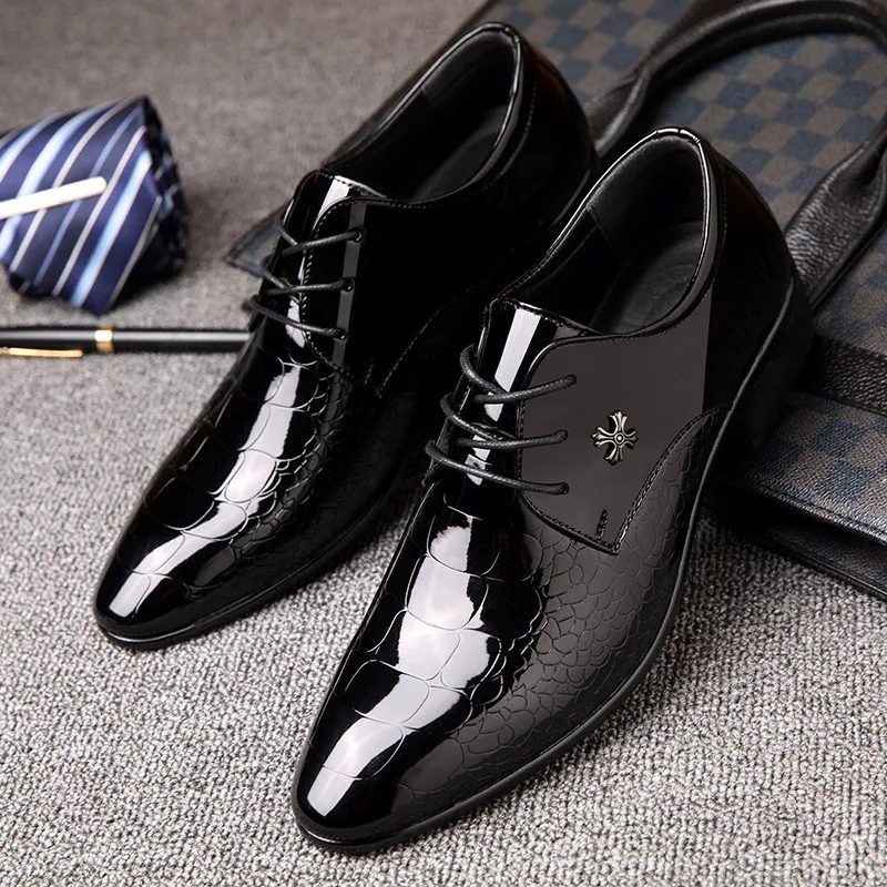 Men's  Leather Shoes Black Soft Leather Soft Bottom Spring And Autumn Best Man Men's Business Formal Wear plus size 38-48
