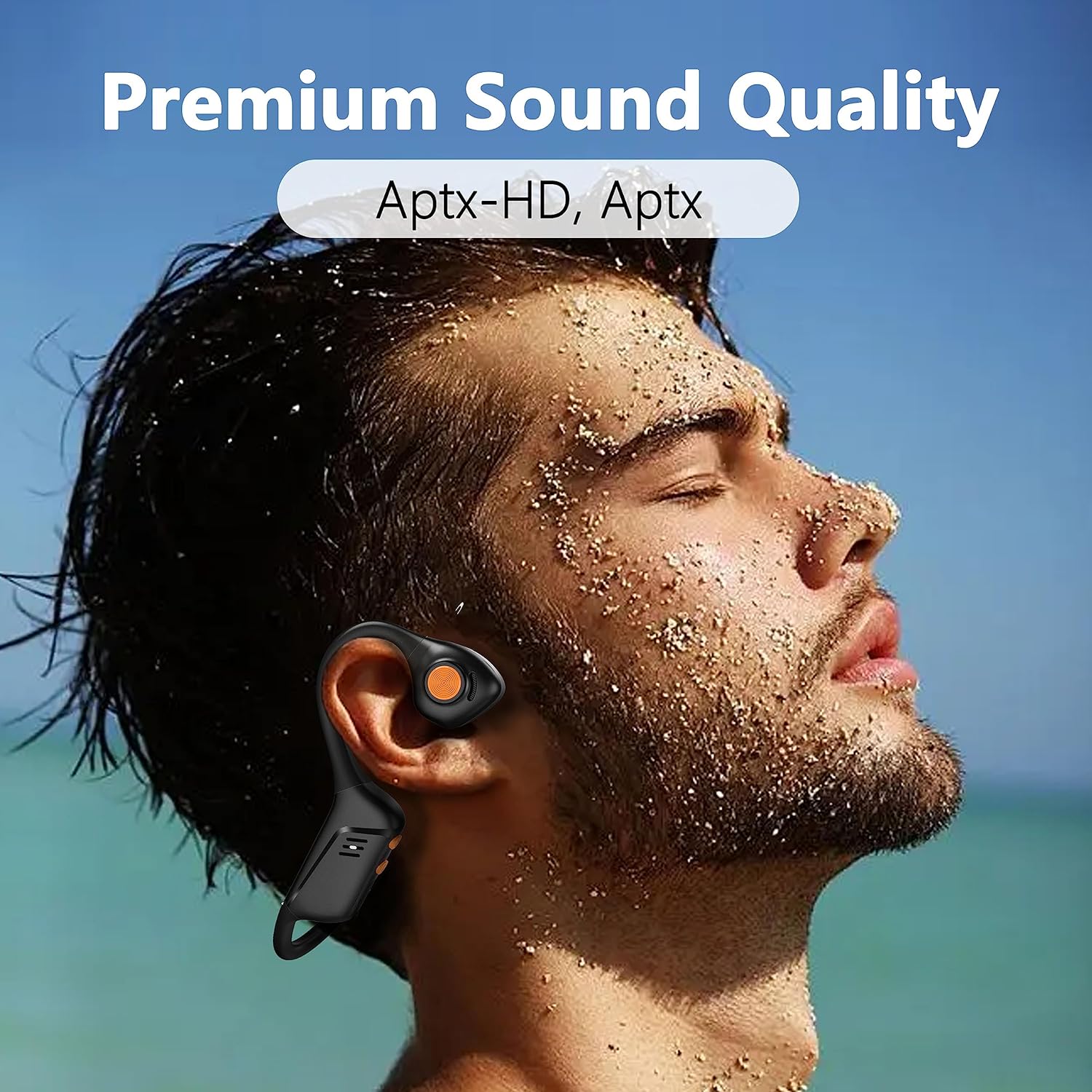 Open Ear Bluetooth 5.1 Headset Aptx HD/ LL Noise Canceling Microphone, Long 24H Wireless Headset  for Cellphone PC Laptop