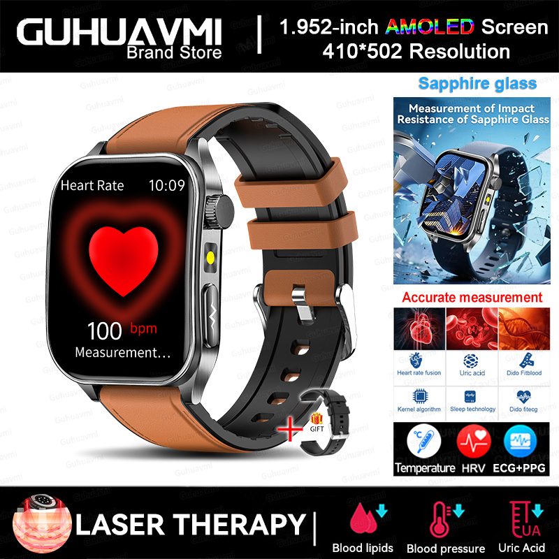 2025 New AI-GPT  Diagosis ECG Health Smart Watch Men Blood Pressure Lipid Uric Acid  Intelligent Q&A Health smart bracelet  Men