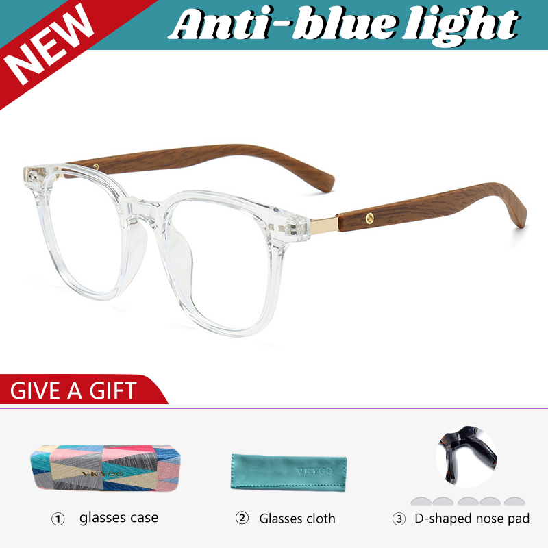 VICKY New Simple Geometric Square Frame Men Women Anti-blue Light Reading Glasses Can Be Customized Prescription HM503