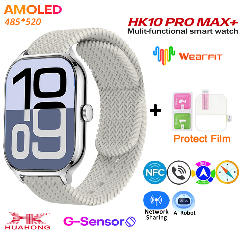 2025 HK10 Pro Max Plus GEN2 SmartWatch Original Series 10 AI ROBOT AMOLED NFC Compass GPS 4GB Local Album Music Network Watch
