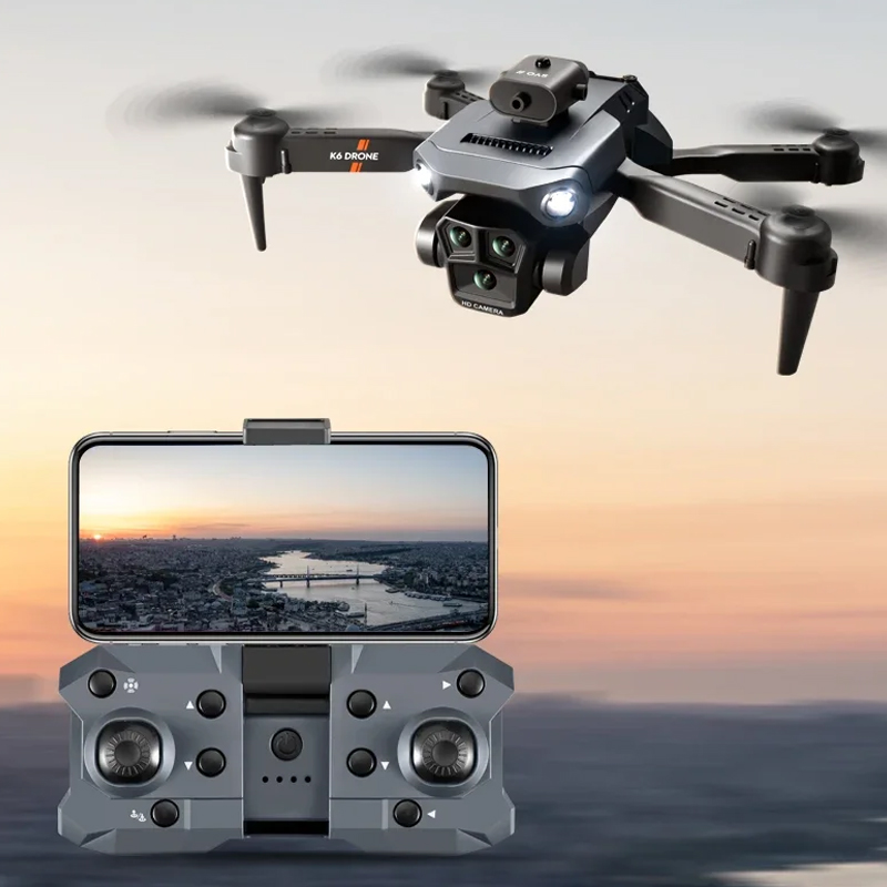 K6 Max Drone 8K GPS Professinal HD Three Cameras Wide Angle Optical Flow Four-way Obstacle Avoidance Quadcopter Toys