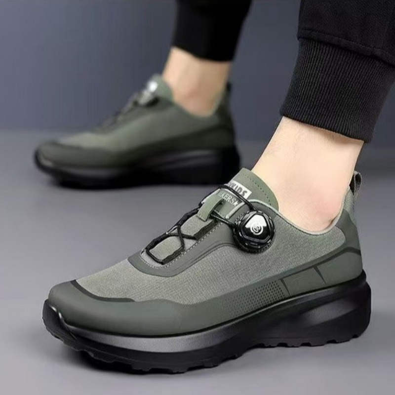 Original New Men Rotating-button Driving Sneakers Platform Casual Walking Shoes Outdoor Wear-resistant Running Sports Shoes Plus