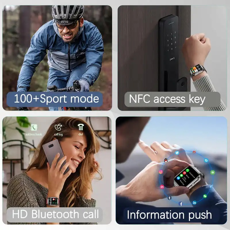 2025 New Air Pump Blood Pressure Accurate Measure Smart Watches Men Micro Physical Examination Fitness Sports Airbag SmartWatch