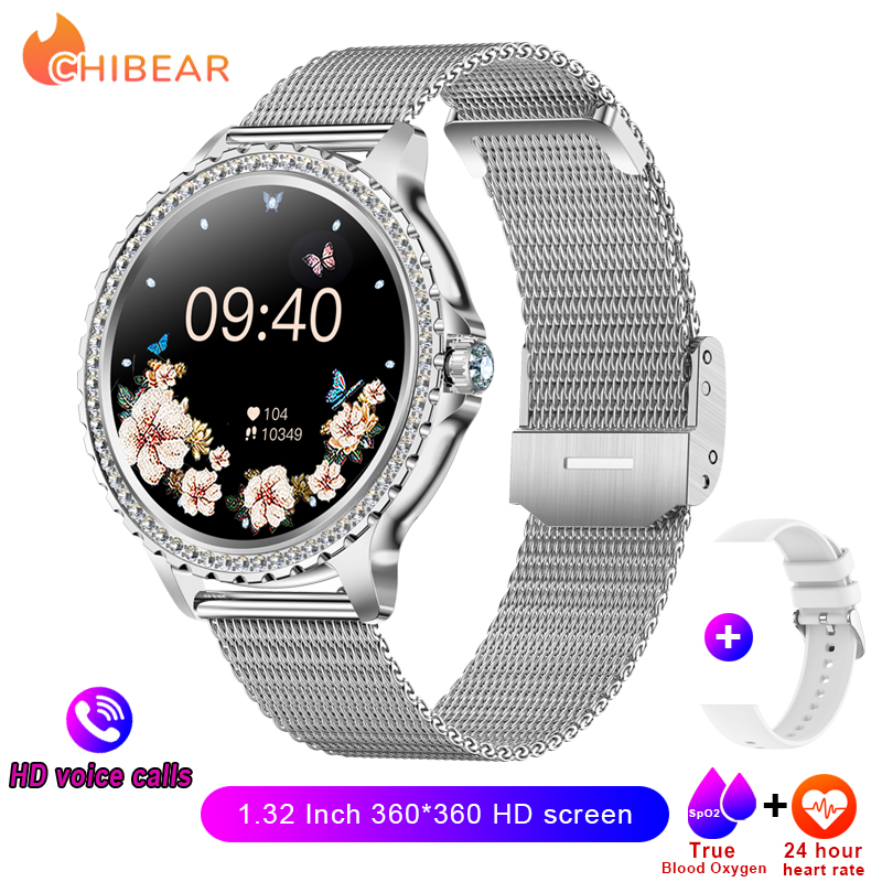 2025 New Fashion Women Smart Watch AMOLED HD Screen Sports Watch Health Heart Rate Voice Call Smart Watch For Android IOS