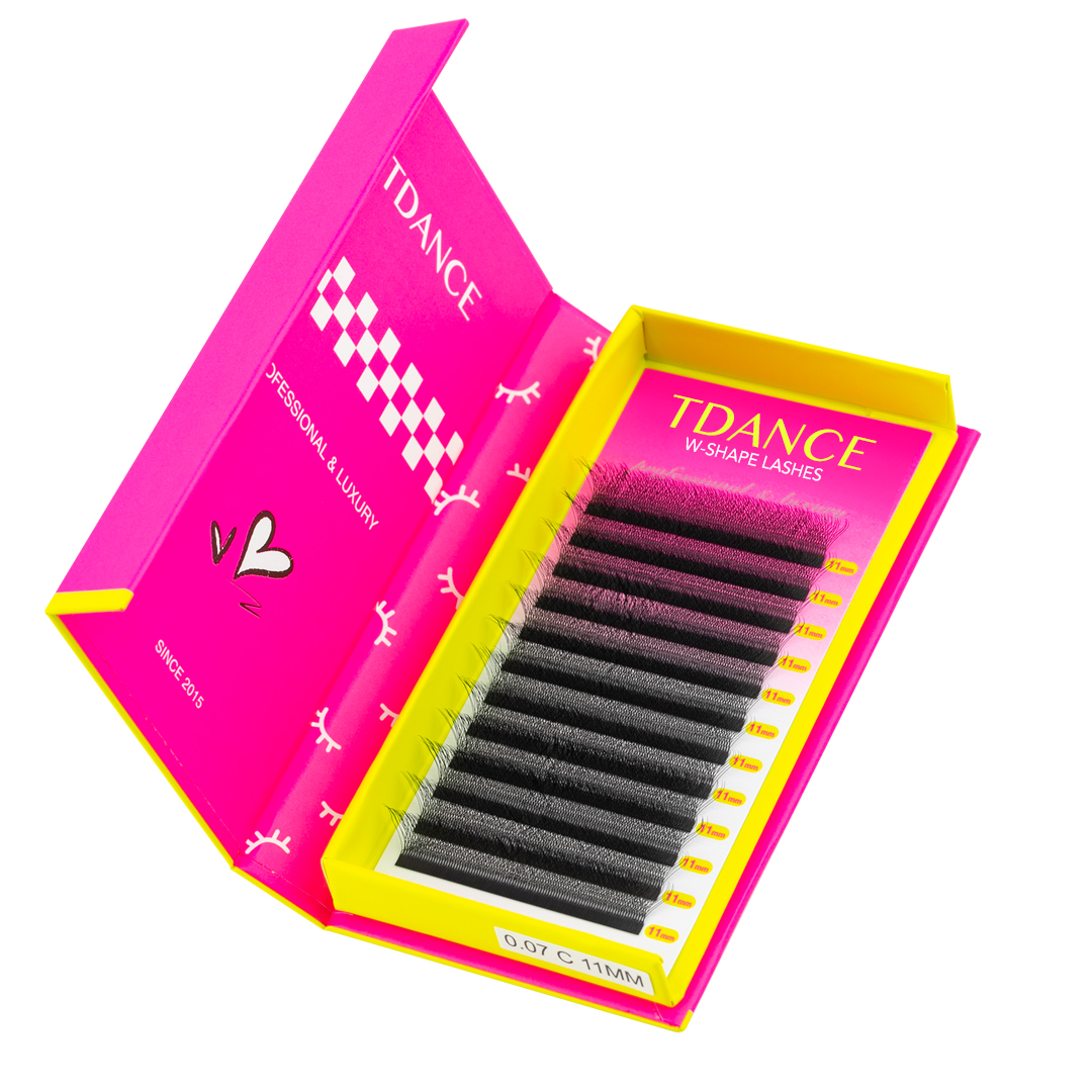 TDANCE W Shape Lash Soft Handmade 3d 4d 5d 6d 8d Premade Volume Fan C D 0.07MM Eyelashes Extension