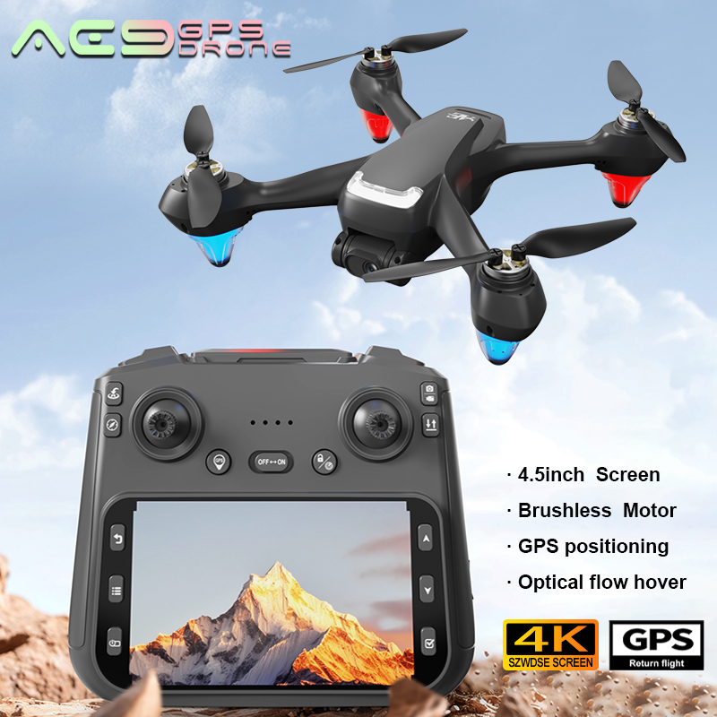 AE9 GPS Drone 4K Professional HD Camera Aerial FPV Brushless Optical Flow with Large Screen Remote Control Quadcopter Boys Toys