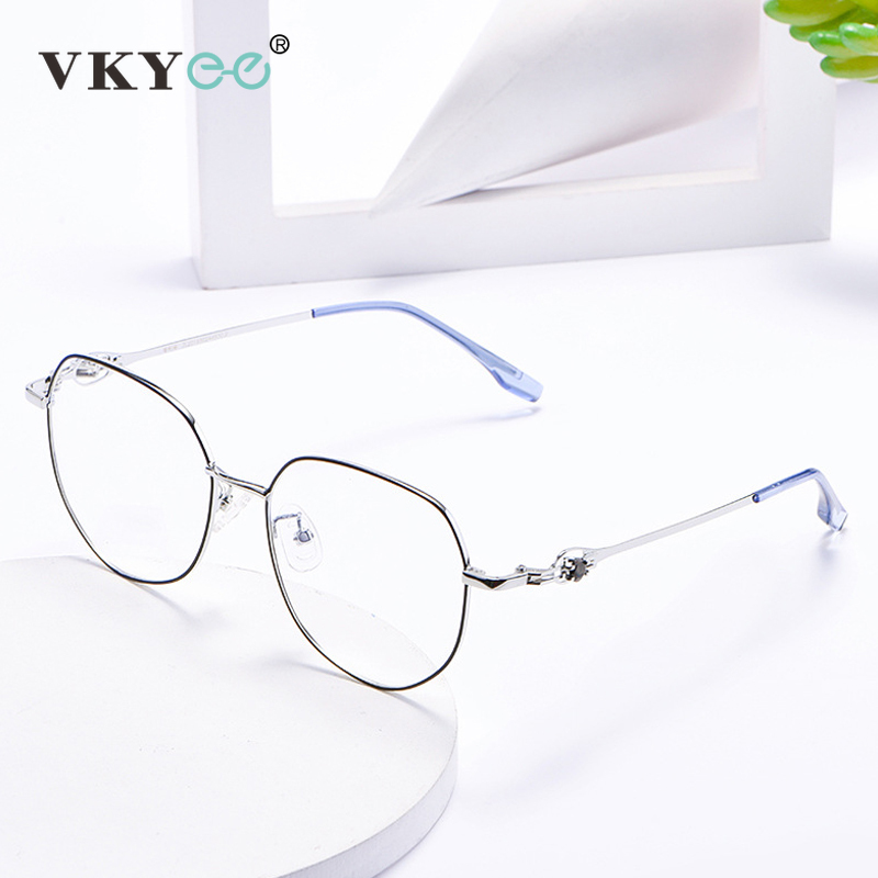 VICKY Simple Fashion Geometric Oval Design Men Women Anti-blue Light Reading Glasses Can Be Customized Prescription 9603