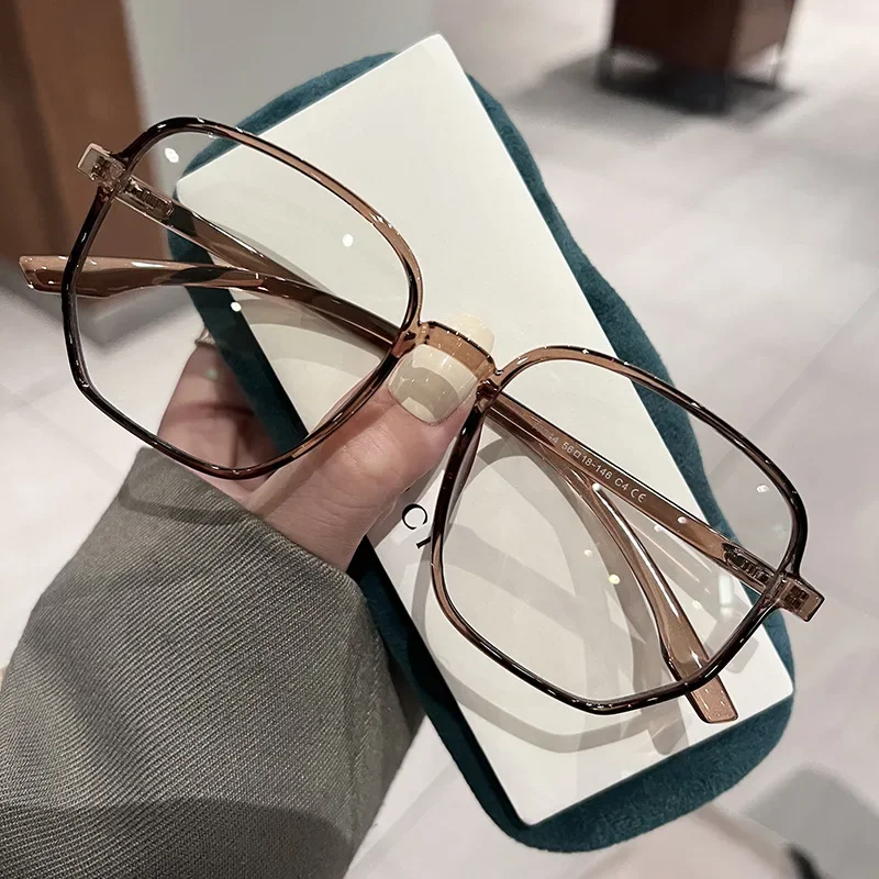 Ultra Light Myopia Glasses Men Women Minus Diopter Eyeglasses Trendy Large Size Square Frame Near Sight Eyewear 0 -1.0 1.5~4.0